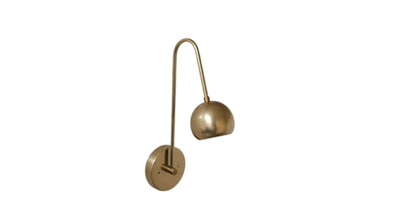 One light raw brass Bowl wall sconce - Italian wall sconce - Mid century wall sconce - sputnik light - Italian light - vanity wall sconce