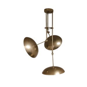 Modern brass Ceiling fixture Raw brass Mid century brass chandelier - pendant light - ceiling light - Sputnik light 3 light Modern style