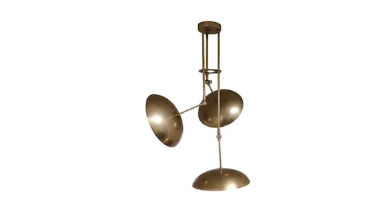 Modern brass Ceiling fixture Raw brass Mid century brass chandelier - pendant light - ceiling light - Sputnik light 3 light Modern style