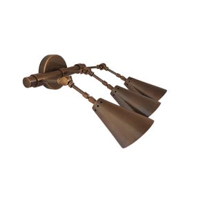 One Piece Brass antique 3 light wall sconce - Mid century wall sconce - Italian wall sconce - Modern wall sconce - wall light - office light