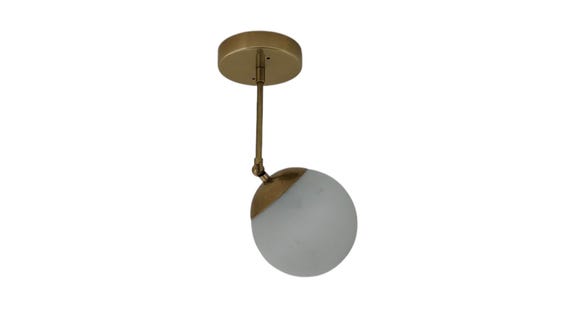 Pendant light Semi flush mount brass globe Pendant light fixture Ceiling light - Ceiling fixture Brass ceiling light vanity light chandelier