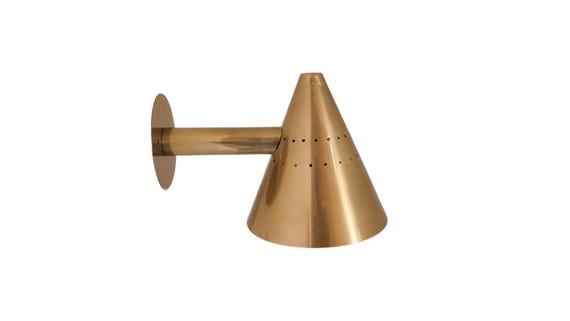 8'' Raw brass Cone shade brass wall sconce - Mid century wall sconce - Modern style wall light - Office light - Wall sconce - Lighting lamp