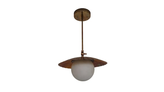 1950's Stilnovo style ceiling light brass chandelier raw brass ceiling fixture Mid century ceiling light Italian ceiling light lighting