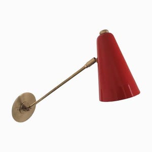 One piece Red raw brass wall sconce - Italian wall sconce  - Mid Century wall sconce - Modern wall sconce - wall light - Light fixture
