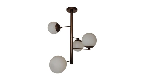 4 Arm Modern style Brass pendant light Antique brass ceiling fixture brass pendant light - Mid century lights - Brass chandelier lights