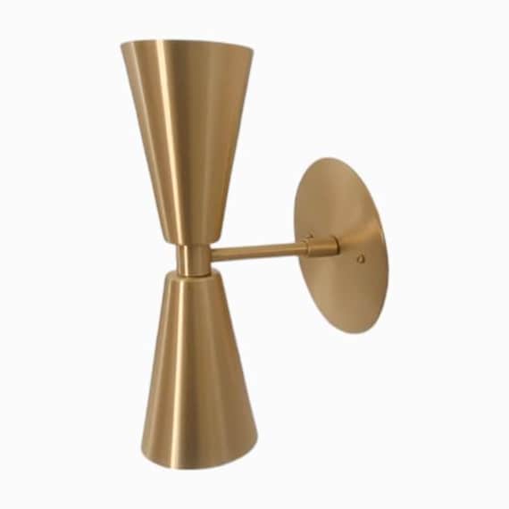 One Piece brush brass Italian wall sconce - Modern wall sconce - Italian wall sconce - sputnik light - Mid century wall sconce - wall light