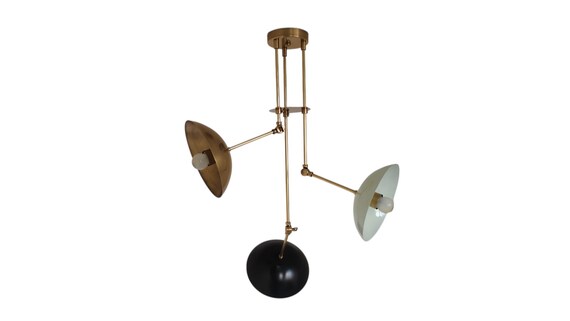 Handcrafted Brass pendent 3 lights Mid century brass ceiling fixture brass chandelier Modern style ceiling fixture Modern ceiling light