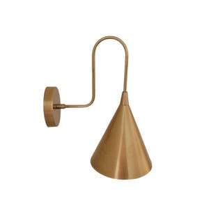 Modern style One light Cone shade brass wall sconce - Italian wall sconce - Mid century wall sconce - Italian wall light - Vanity wall lamp