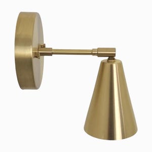 One Piece Brushed Brass wall sconce - Italian Wall sconce - Modern brass wall sconce - Wall light - Mid century wall sconce - brass light