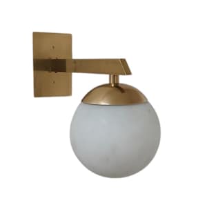 One Light globe style brass wall sconce - Italian wall sconce - Mid century wall sconce - Brass wall lamp - Vanity lamp Modern wall sconce
