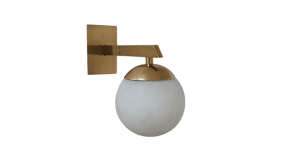 One Light globe style brass wall sconce - Italian wall sconce - Mid century wall sconce - Brass wall lamp - Vanity lamp Modern wall sconce