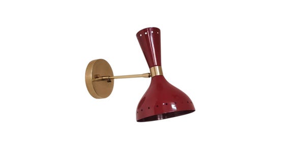 Pair of Red Diablo Wall sconce - Italian wall sconce - Mid century wall sconce - Italian lighting - Wall light - Sputnik light Modern light