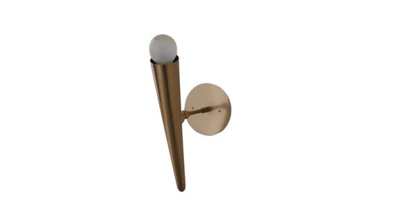 Modern brass wall sconce Raw brass Italian wall sconce Mid century wall sconce - Modern style cone wall sconce - wall lamp vanity wall lamp