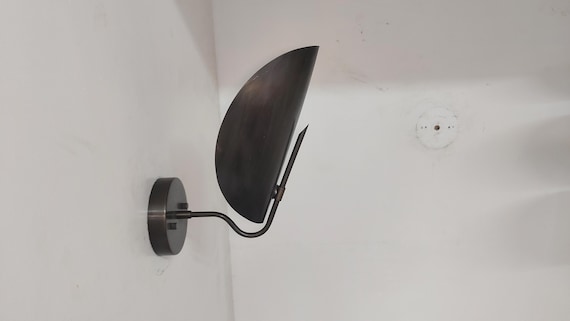 Handcrafted Raw Brass Wall Lamp Artisan Elegance for Your Home Curved shade Modern style wall lamp - Vanity lamps - bedroom lights