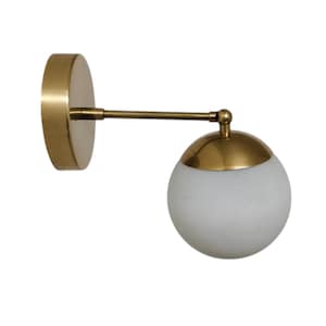 One light globe style Raw brass Modern wall light - wall sconce - Mid century wall sconce - Italian wall sconce - wall lamp - lighting lamp