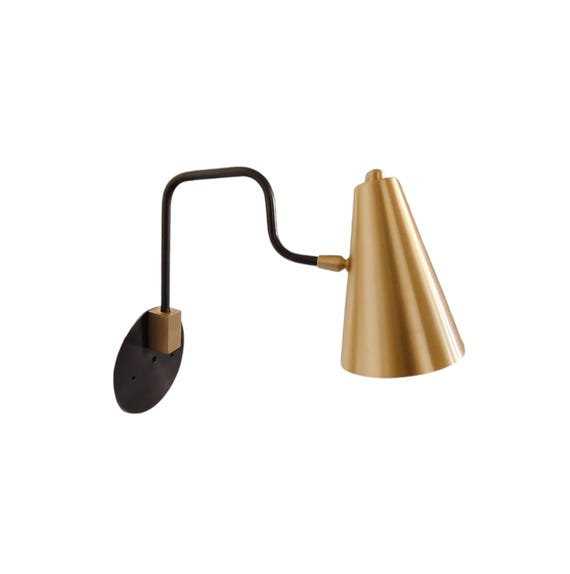 Pair of brushed brass Wall sconce - wall sconce - Mid century wall light - Italian wall light - Italian wall lamp - sputnik light - sconce