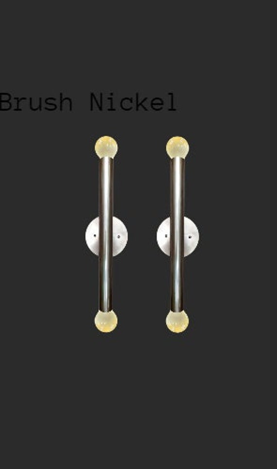 Pair Of brush Nickel Sconce - Mid century Lighting - Sputnik Lights - Italian Lights - Wall Lights - Sconce - Wall Sconce - Wall Lamp