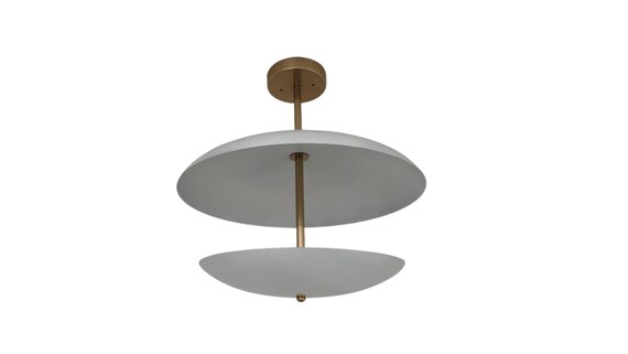 Modern style Matt white Brass disc Ceiling light - Pendent light - Flus mount light - Brass chandelier - ceiling light fixture disc ceiling