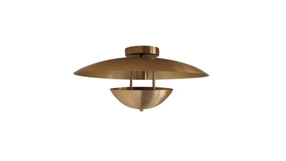 One Piece Ceiling brass fixture brushed brass light fixture pendent light - flushmount light - Modern style elegant ceiling light fixture