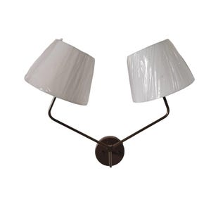Brass Wall Sconce: Modern Italian Style Light with White Shade