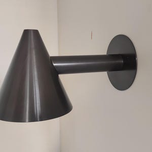 Mid Century Modern Raw Brass Cone Shade Wall Lamp