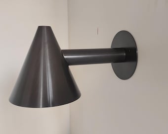 Mid Century Modern Raw Brass Cone Shade Wall Lamp