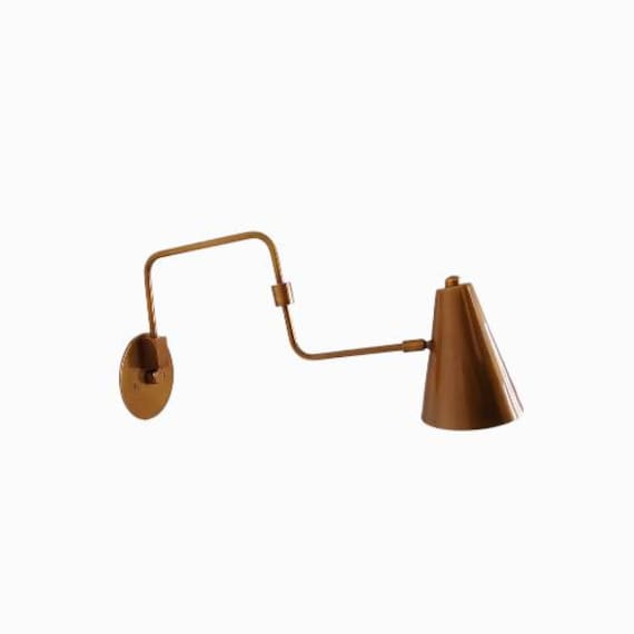 One Piece Antique patina Mini swing wall sconce - Italian wall sconce - Mid century wall sconce Sputnik light Modern wall lamp style sconce