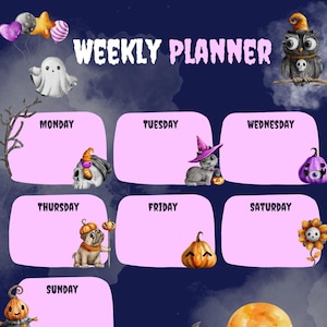 Halloween Illustration Weekly Planner