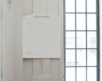 Minimalist Recipe Card Planner