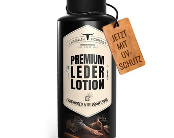 URBAN FOREST Leather Lotion 500ml for household and car I cleaning agent and upholstery cleaner for sofa couch and car seats I special cleaner