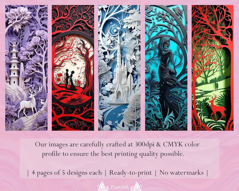 Papercraft Printable Bookmarks Bookmark Designs Digital - Etsy