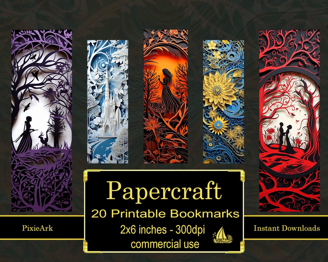 Papercraft Printable Bookmarks Bookmark Designs Digital - Etsy