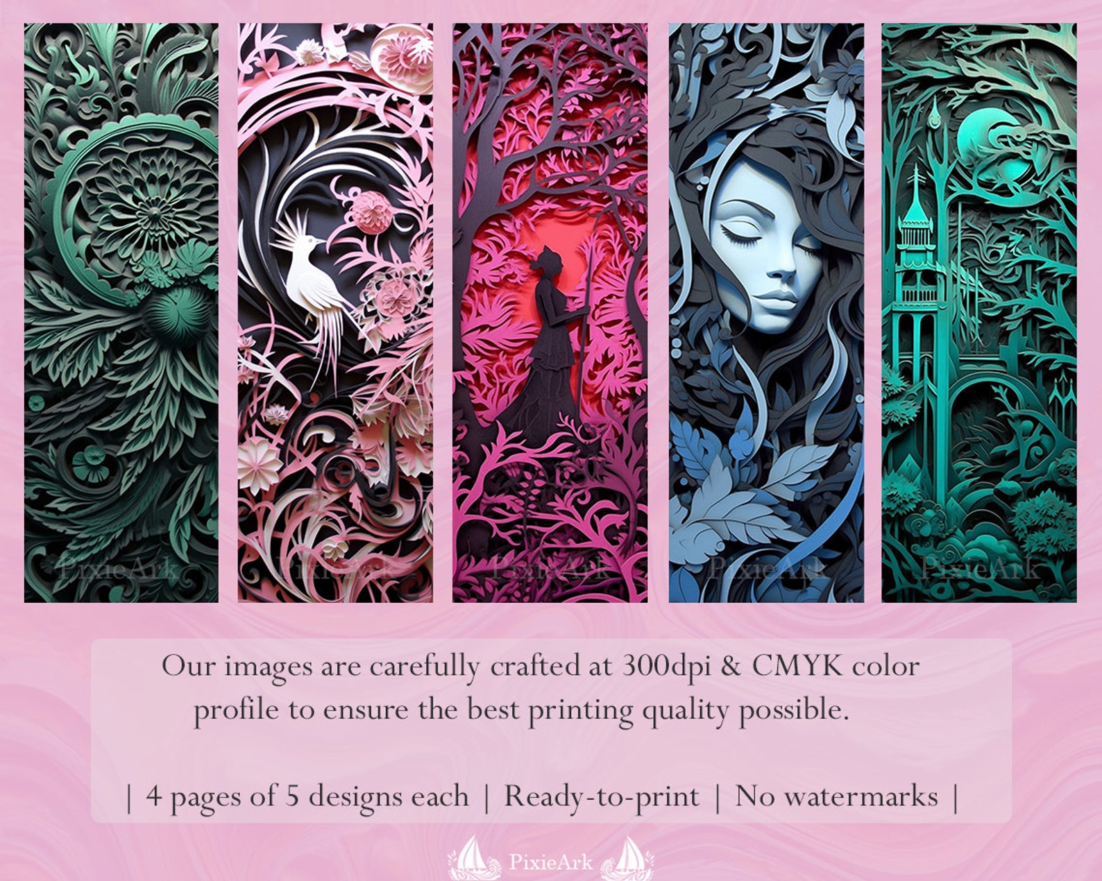 Papercraft Printable Bookmarks Bookmark Designs Digital - Etsy