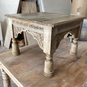 Indian Hand-Carved Wooden Coffee Table