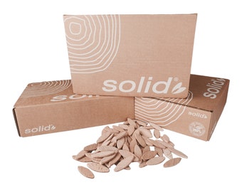 Flachdübel von Solid ,500 Stück , Größe "0-10-20" Holzdübel, Verbindungsplättchen,  Kompatibel mit der Dübelfräse & Lamellofräse , Holzdübel