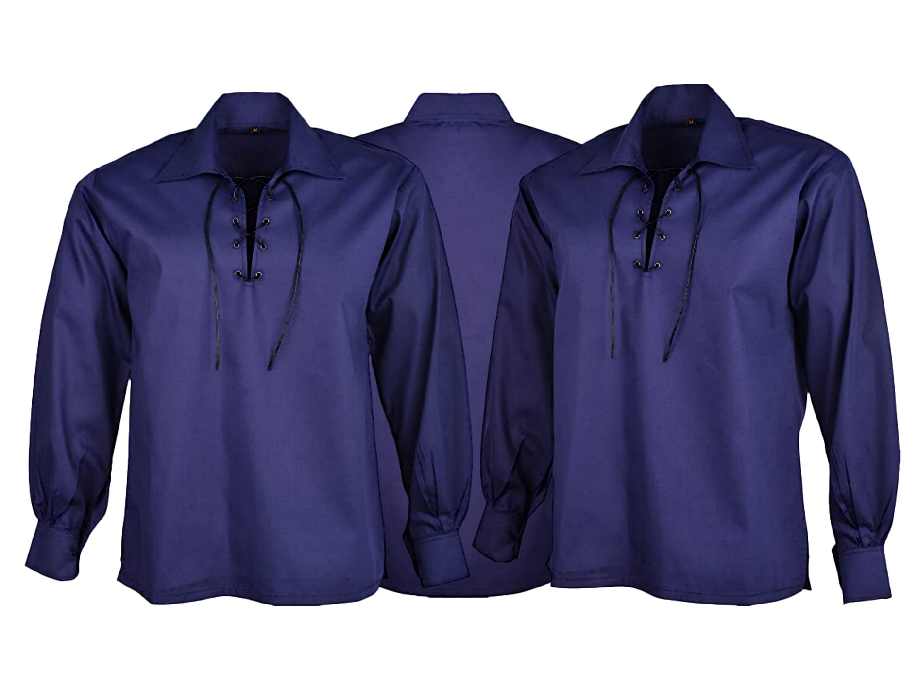 Chemise Jacobite Ghillie Écossaise - Pour Kilt - Coton Polyster - Manches Longues