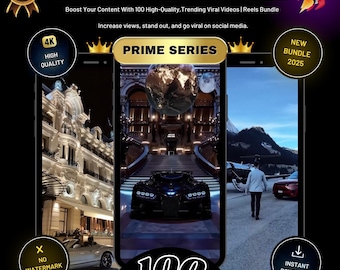 100 Luxury Lifestyle Videos: Viral Social Media Content (Instant Download)