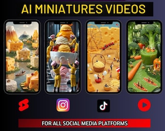 AI Miniature Food Videos: Viral Cooking Reels (Digital Download 4K HD Content Bundle)