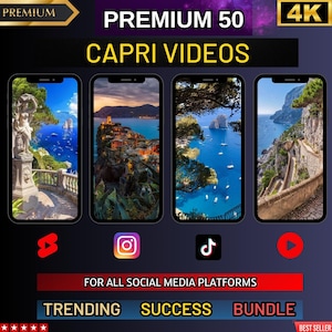 Capri Italy Stock Videos: Social Media Content (Digital Download)