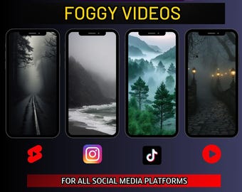 100 Foggy Landscape Videos | Social Media Content (Digital Download)