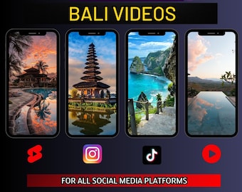 50 Premium Bali Travel Videos | Social Media Reels (Digital Download)