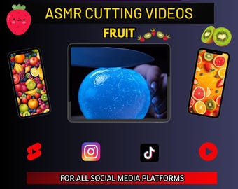 AI ASMR Fruit Cutting Videos: Relaxing 4K Visuals (Digital Download)