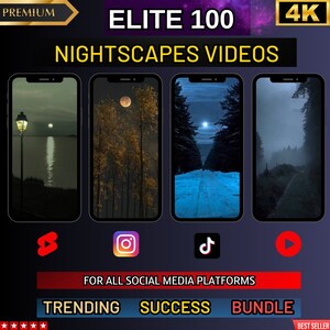 Elite 100 NightScapes Videos. |YouTube|Shorts|TikTok|Reels| Enchanting,Dark,Shadowy,Ethereal,Serene,Relaxing,Nature,Tranquil,Moon,Midnight