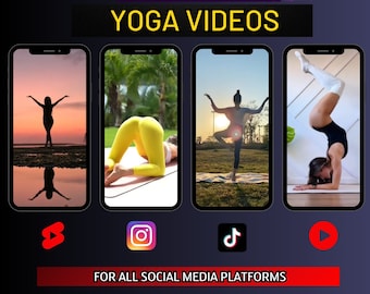 4K Yoga Video Bundle | Social Media Content (Digital Download)