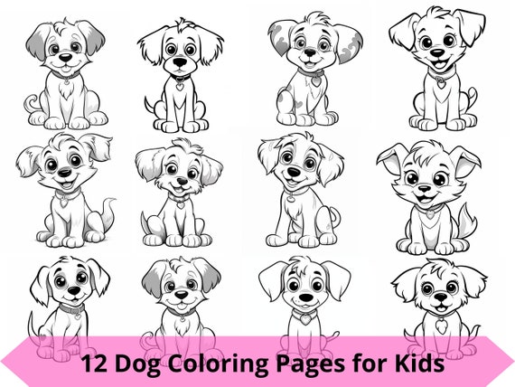 Cute Dogs Coloring Book for Kids Ages 4-8: Pretty Dogs Coloring Book for  Boys and Girls Ages 8-12 (Paperback) 