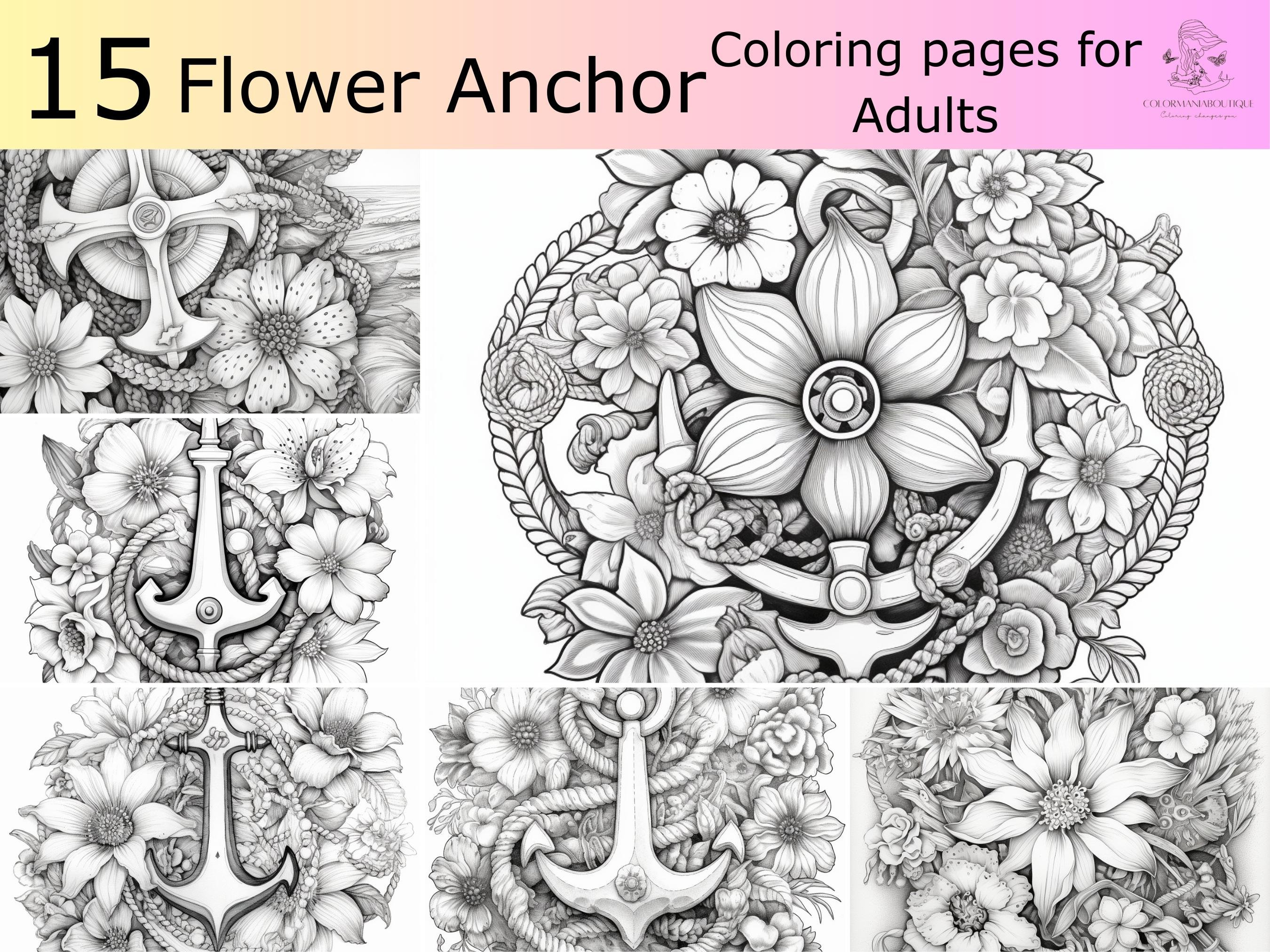 Cute Anchor Coloring Pages