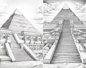 Pirámide del antiguo Egipto dentro de la página del libro de colorear para  niños y adultos con arqueólogos en busca de tesoros 10809594 Vector en  Vecteezy