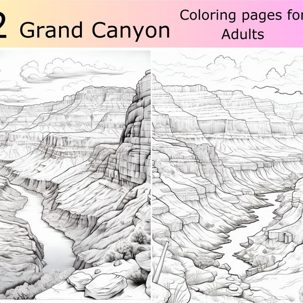 Printable Coloring Pages Grand Canyon Etsy