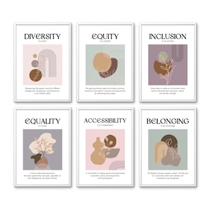 Equality Artwork Diversity Inclusion Boho Abstract Wall Art, Printable Poster, Counselor Office Décor, Social Justice