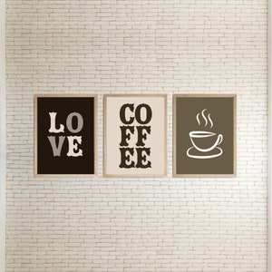 Coffee Wall Art Printable 3 Set Poster Coffee Shop, Coffee Bar, Coffee ...